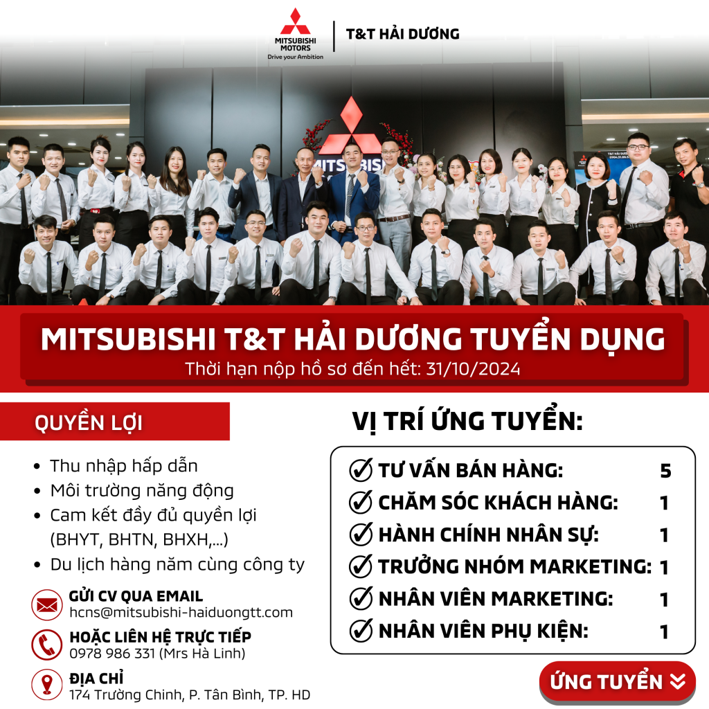 BẢN TIN TUYỂN DỤNG THÁNG 10-2024