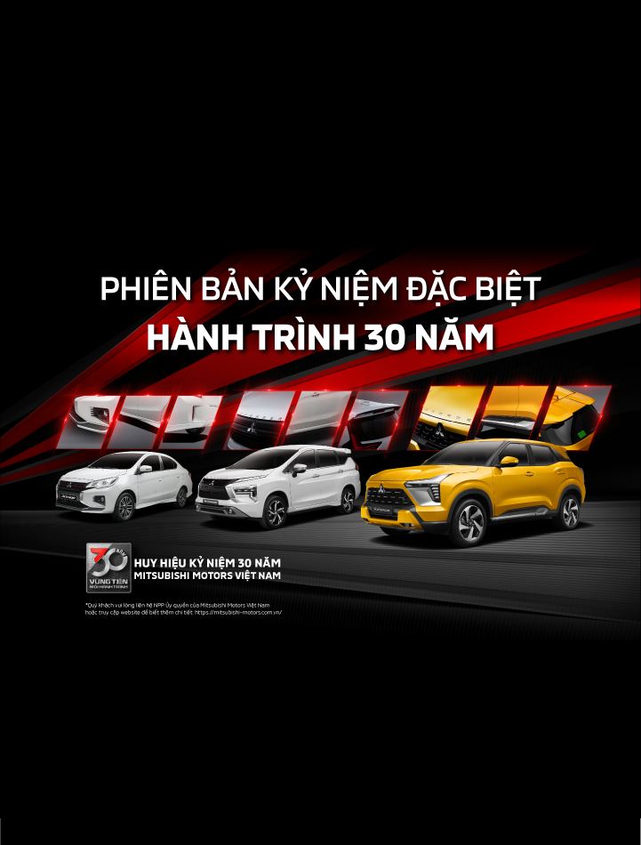 BỘ 3 XE PHIÊN BẢN ĐẶC BIỆT KỶ NIỆM 30 NĂM CỦA MITSUBISHI MOTORS VIỆT NAM