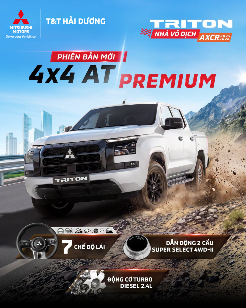 CHÍNH THỨC RA MẮT PHIÊN BẢN MỚI: TRITON 4WD AT PREMIUM